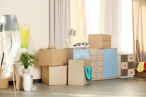 Customer moving goods into a secure self-storage unit